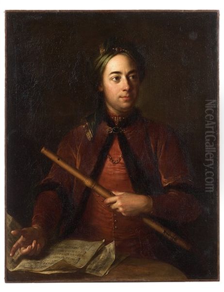 Portrait De Gentilhomme En Flutiste - view 1