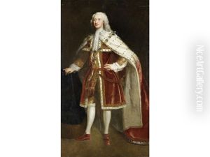 Portrait Of Frederick Lewis, Prince Of Wales, Standing Full-length, In Peer's Robes And The Regalia Of The Order Of The Garter