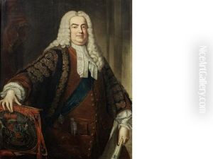 Portrait Of Sir Robert Walpole, 1st Earl Of Orford, Three-quarter-length, In The Robes Of The Lord Chancellor And The Sash Of The Order Of The Garter, Holding The Great Seal