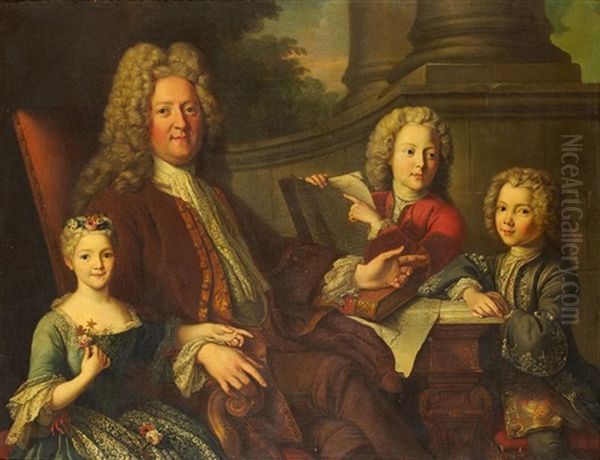 Portrait Presume Du Duc Du Maine, Mademoiselle Du Maine, Monseigneur Le Prince De Dombes, Et Monseigneur Le Comte D'eu - view 1