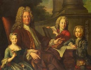 Portrait Presume Du Duc Du Maine, Mademoiselle Du Maine, Monseigneur Le Prince De Dombes, Et Monseigneur Le Comte D'eu by Jean-Baptiste van Loo