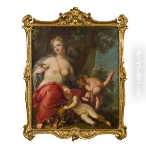 Venus Und Cupido Mit Zwei Spielenden Amoretten In Einer Landschaft Venus Und Cupido Mit Zwei Spielenden Amoretten In Einer Landschaft