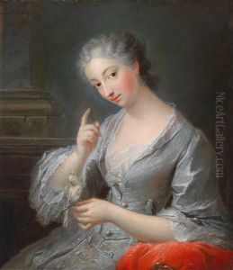 Portrat Der Jeanne-agnes Berthelot De Pleneuf, Marquise De Prie (collab. W/workshop) by Jean-Baptiste van Loo