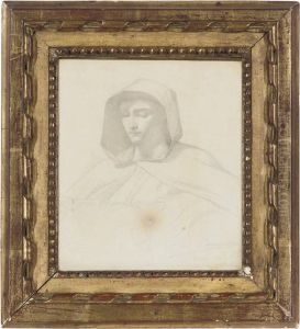 Study Of St Francis Of Assisi by Francois Leon Benouville