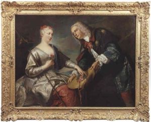 Une Bergere Courtisee Par Un Pelerin De Saint Jacques De Compostelle by Jean-Baptiste van Loo