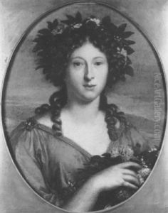 Portrait De Jeune Femme En Flore by Jean-Baptiste van Loo