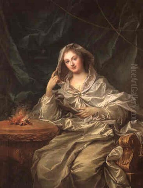 Portrait D'une Dame, Assise De Trois-quart, En Vestale - view 1