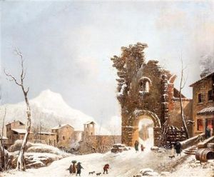 Winter Scene With Ruins Winter Scene With Ruins
