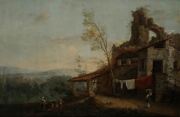 Paysage Avec Des Lavandieres - view 1