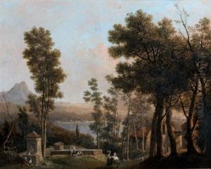 Vues Des Environs Du Lac Nemi by Jules Cesar Denis van Loo