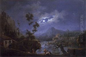 Paysage De Riviere Au Claire De Lune Paysage De Riviere Au Claire De Lune