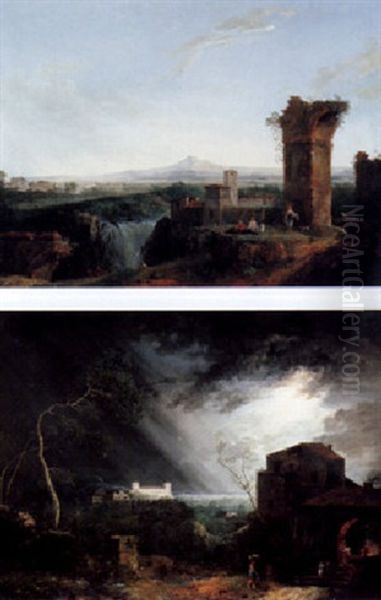 An Italianate Landscape With Figures Resting By Some Ruins - view 1