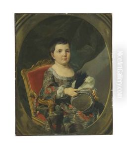 Portrait Of A Girl, Three-quarter-length, In A Feigned Oval
