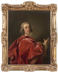 Portrait D'homme Au Manteau Rouge by Louis Michel van Loo