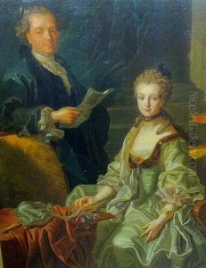 Portrait De Nobles by Louis Michel van Loo