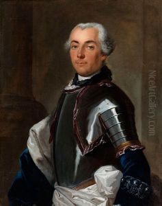 Portrait Eines Adeligen Im Harnisch by Louis Michel van Loo