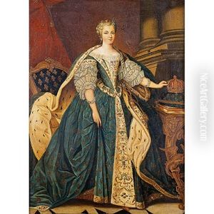 Retrato De Marie Leszczynska, Reina De Francia by Louis Michel van Loo
