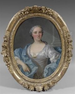 Portrait De Femme En Robe Grise by Louis Michel van Loo