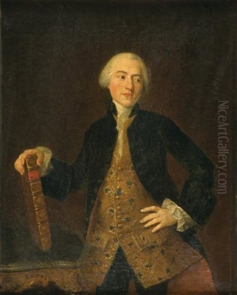 Portrait De Gentilhomme Tenant Un Livre - view 1