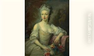 Portrait De Jeune Femme by Louis Michel van Loo