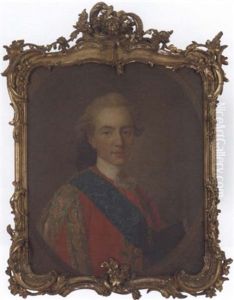 Portrait Of The Duc De Berry, Later King Louis Xvi Of France, In A Red Coat With Red, Gold And Blue Plaited Trimming, With The Sash Of The Order Of The Saint Esprit