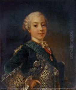 Portrait Of A Young Gentleman (comte D'artois, Later King Charles X Of France?), In A Blue Velvet Coat With The Sash Of The Order Of Saint Esprit And The Order Of The Golden Fleece