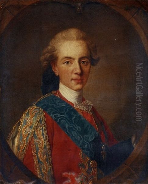 Portrait Of The Duc De Berry, Later King Louis Xvi Of France, In A Red Coat With The Order Of The Saint Esprit And The Badge Of The Order Of The Golden Fleece - view 1