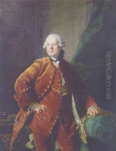 Portrait Of A Man (monsieur De Boulogne?) In An Orange Velvet Costume
