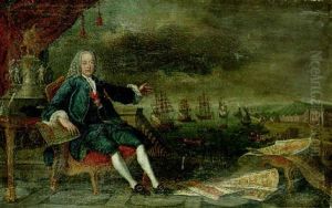 Portrait Of Sebastiao Jose, 1st Marques De Pombal, On A Terrace, With Architectural Plans For The Rebuilding Of Lisbon