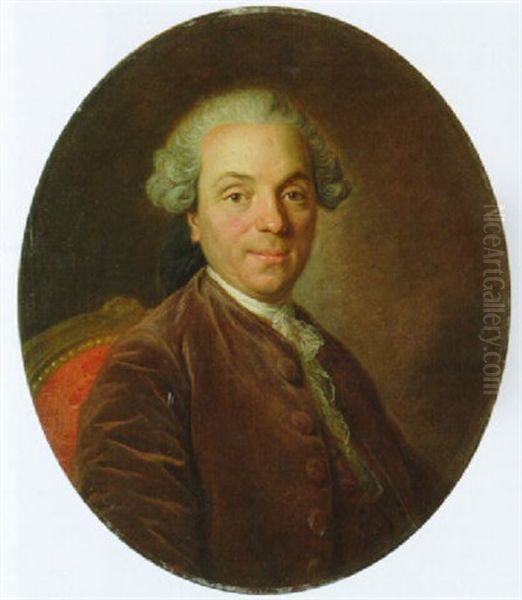 Portrait Of A Gentleman, Seated Bust-length, In A Brown Coat - view 1