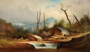Expansive Pennsylvania Landscape With Stream by George Frederick Bensell