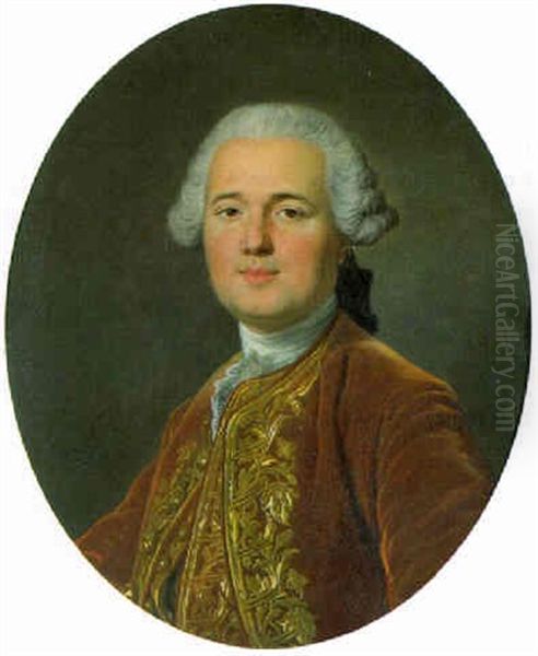 Portrait Of A Gentleman, Half-length, Wearing A Frock Coat With Gold Brocade - view 1