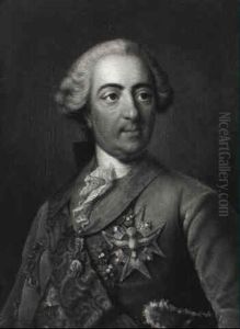 Portrait Of Louis Xv Wearing The Order Of Saint-esprit by Louis Michel van Loo