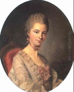 Portrait Of A Lady In A White Dress by Louis Michel van Loo