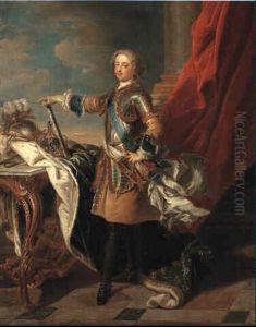 Portrait Of King Louis Xv by Louis Michel van Loo