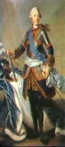 Portrait Of A Marechal De France... by Louis Michel van Loo