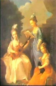 Portrait De Louise, Marguerite Et Catherine Roussel Dans Un Parc Portrait De Louise, Marguerite Et Catherine Roussel Dans Un Parc