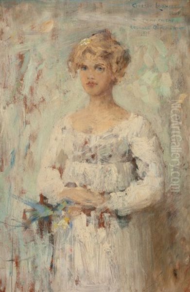 Portrait Of A Lady With Parakeets - view 1
