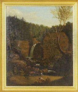 View Of Old Mill And Stream by Osbert Burr Loomis