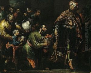 Ein Heiliger Konig Bringt Mit Gefolge Gaben Dar by Theodor Van Loon