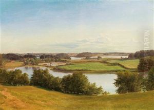 Ostholstein Lakeland Landscape With Windmill Ostholstein Lakeland Landscape With Windmill