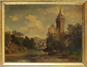 Niederosterreichische Ansicht Von Waidhofen Mit Dem Rothschild-schloss An Der Ybbs