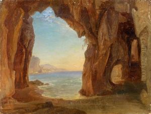 Blick Aus Einer Felsenhohle Auf Den Golf Von Neapel by Friedrich Loos