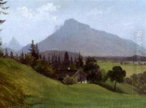 Blick Auf Den Untersberg Bei Salzburg by Friedrich Loos