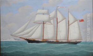 The Three-masted Schooner by John Frederick Loos
