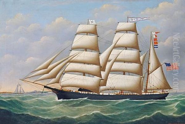 The American Bark "j.s. Winslow" At Sea - view 1
