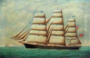 Ship "dominion" Captain Henry Thomas Passing Beachy Head, June 1879 by John Frederick Loos