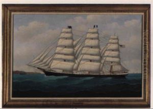 Ship 't.f. Oakes' Flying The American Flag by John Frederick Loos