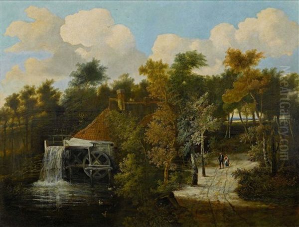 Watermill With Figures Walking On A Path - view 1