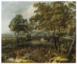 Wooded Landscape With Village Fair